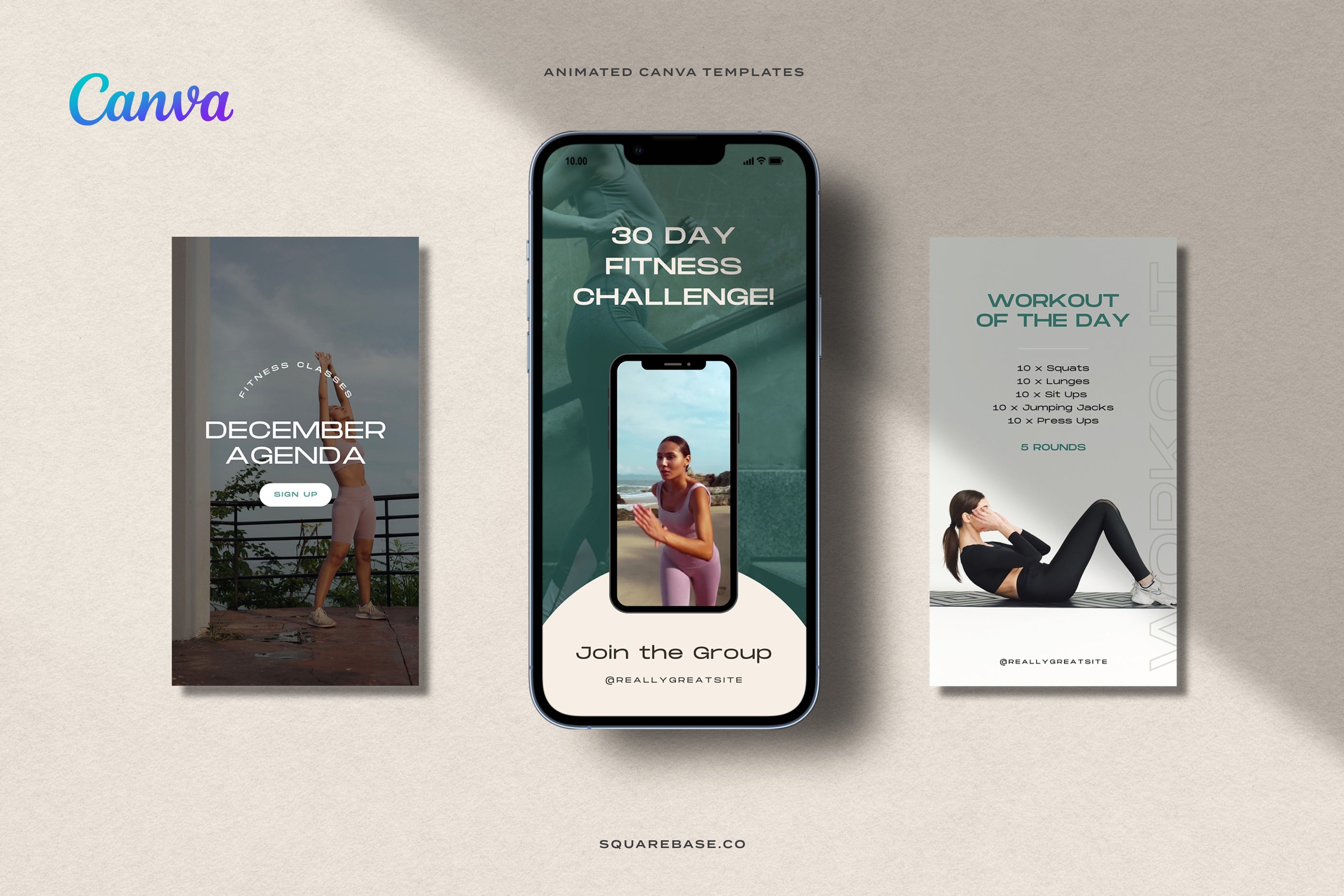 Free Animated Workout Story Templates for Instagram